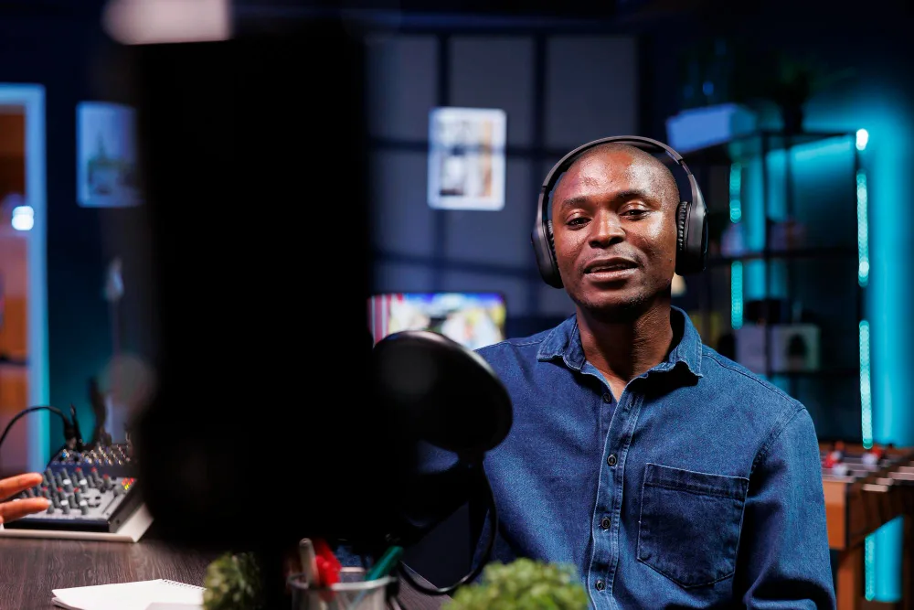 solo podcast show in progress in westlands